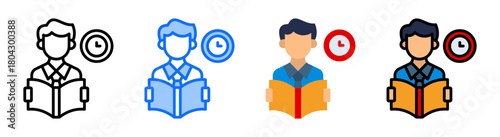 Study Time Icon Collection Set Multiple Style