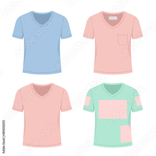 Pastel color t-shirt collection