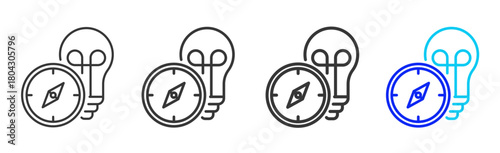 Leadership Adaptability icon set collection in creative outline style for Resilience workplace strategy leadership adaptability planning growth innovation tools design