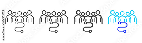 Team Resilience icon set collection in creative outline style for Resilience workplace strategy leadership adaptability planning growth innovation tools design