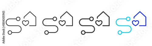 Compassion Path icon set collection in creative outline style for Resilience workplace strategy leadership adaptability planning growth innovation tools design