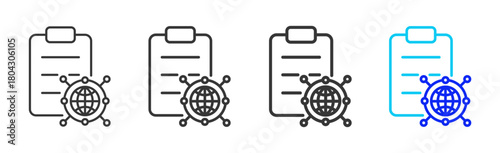 Network Management icon set collection in creative outline style for Resilience workplace strategy leadership adaptability planning growth innovation tools design