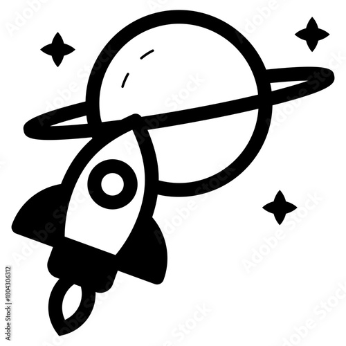 space exploration rocket icon