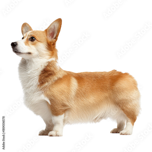 Corgi's Majestic Pose: A Pembroke Welsh Corgi, a breed known for their short legs and long body, strikes a noble stance, exuding confidence and charm.