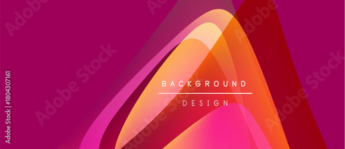 Abstract vibrant design features layered curves, gradients. Pink, orange, red hues create dynamic visual impact. Text reads background design.