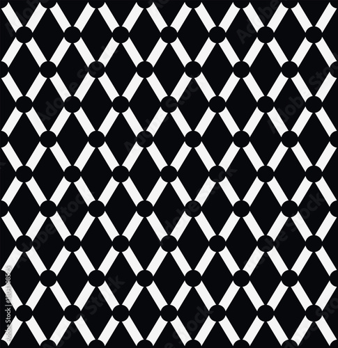Papier peint Black and white geometric seamless pattern