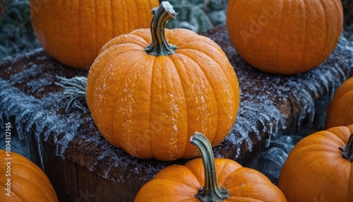 Frozen Polka Ice Pumpkins as Surreal Art Objects. 8