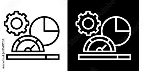 Kpi Dashboard  Icon Set White Style Collection
