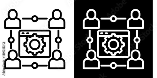 Collaboration Platform  Icon Set White Style Collection
