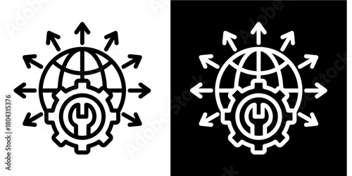 Outsourced It Services  Icon Set White Style Collection
