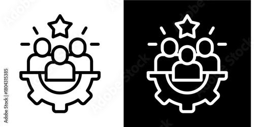 Team Augmentation  Icon Set White Style Collection