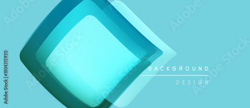 Abstract geometric design. Layers create depth, turquoise hues dominate. Modern, clean aesthetic suitable for backgrounds.
