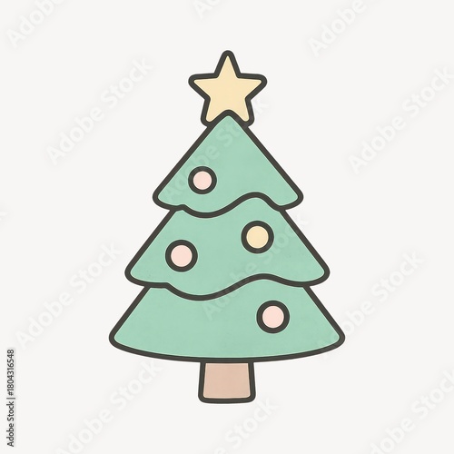 Wallpaper Mural Minimalist pastel Christmas tree illustration. Torontodigital.ca