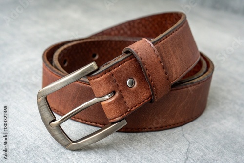 brown leather belt