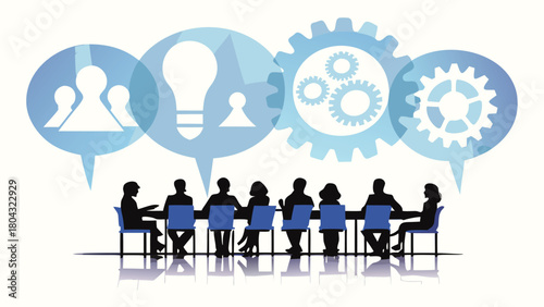 Modern business professionals interacting with a large glowing holographic display showcasing data and futuristic graphics symbolizing innovation and technology