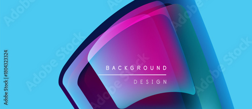 Abstract vibrant layers create dynamic background. Blue, purple, pink hues blend seamlessly. Modern design element for digital projects.