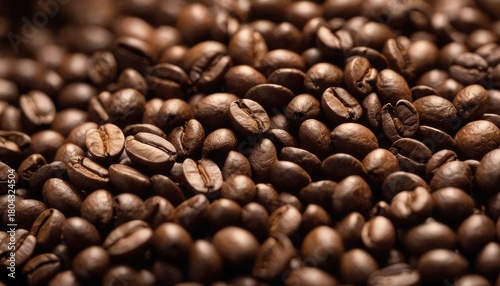 Generated Image Hyper-detailed macro shot of the inside of a coffee bean grinding, showing textured surfaces and tiny particles mid-air. 3