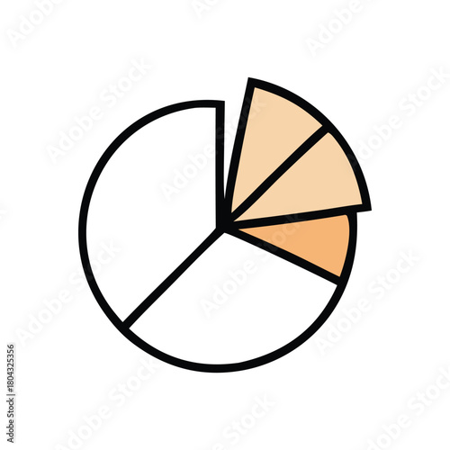 Vector illustration of a pie chart for data visualization, business analytics, and statistical reports. Infographic element design concept A (27).eps