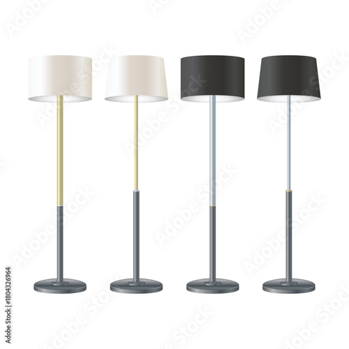 Minimalist Floor Standing Lamp Vector Illustration