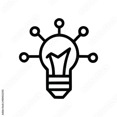 A Conceptual Icon of a Lightbulb with Connected Nodes, Representing Ideas and Innovation