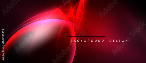 Abstract red design. Smooth curves, bright lines create dynamic visual effect. Dark background emphasizes vibrant colors, modern aesthetic.