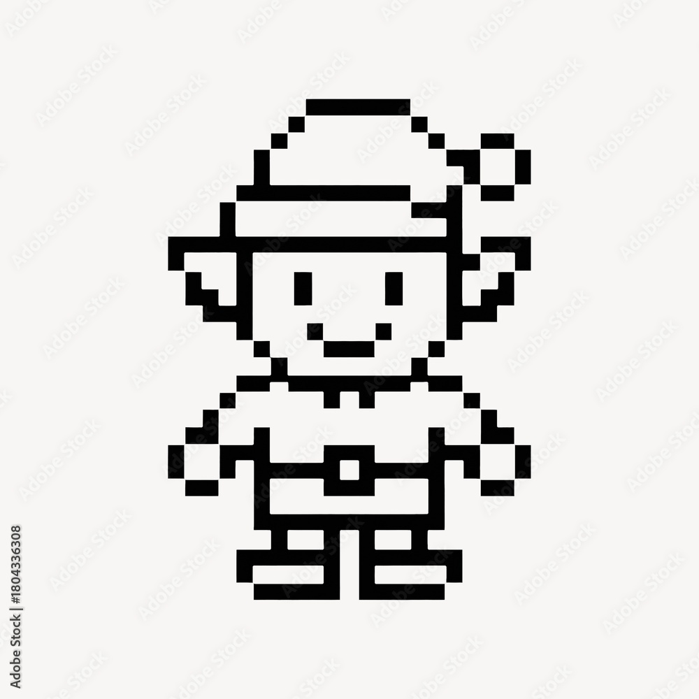Fototapeta premium Pixelated elf character illustration.