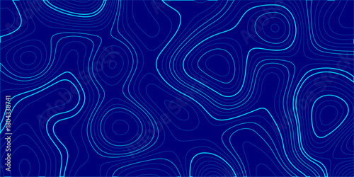 Abstract seamless vector pattern of swirling yellow and gold lines for wallpaper, textile, or texture backdrop design. black and white geometric circular spiral Seamless wood design. blue wave pattern