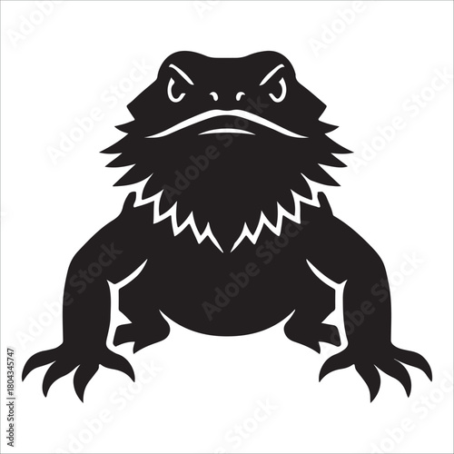  bearded dragon lizard silhouette vector on white background