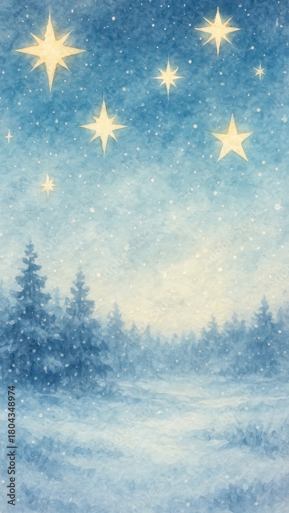Naklejka premium Dreamy starry night forest wallpaper for mobile