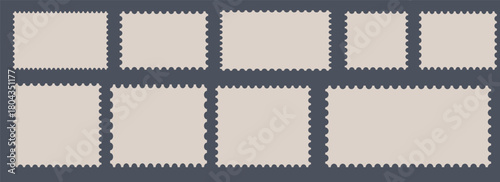Blank postage stamp clean postage stamp isolated on white background.