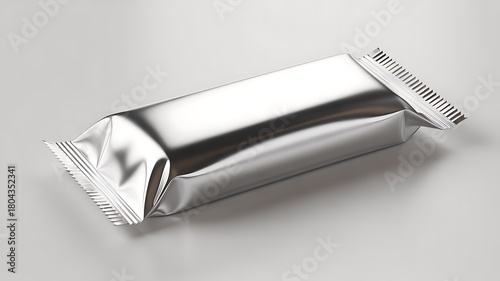 chips, snacks, candy , A white empty snack bag for food packaging , Blank white food pouch