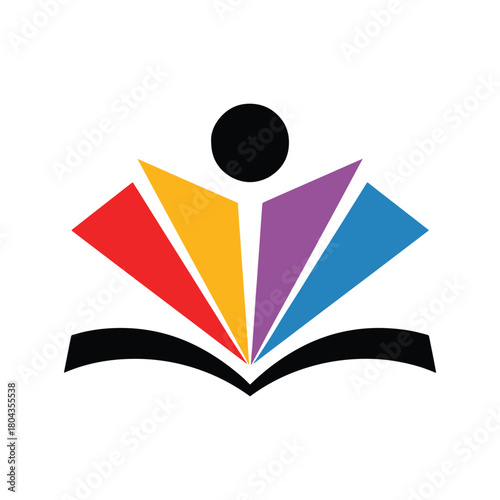 “Colorful Abstract Book Education Logo Vector – Learning, Knowledge, Literacy Icon Design”
