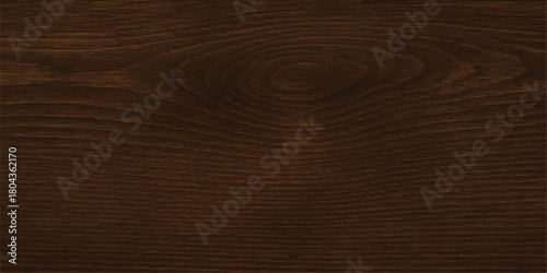 A natural brown wood texture pattern with a dark, rough oak grain on a wooden surface plank