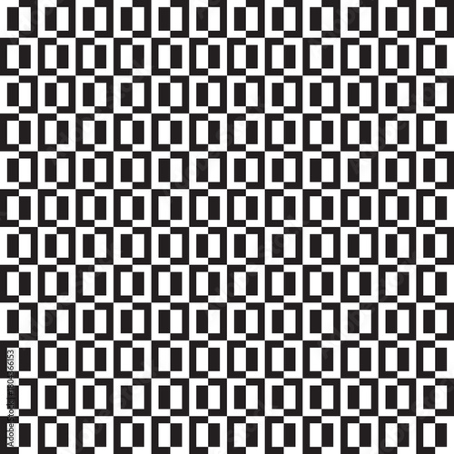 Valokuva rectangular geometric pattern, black and white vector illustration