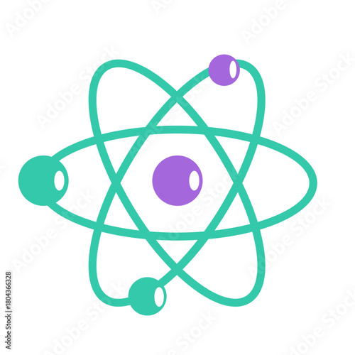 Atom icon, perfect for science education, physics lessons, or illustrating molecular structure and scientific discovery visually.