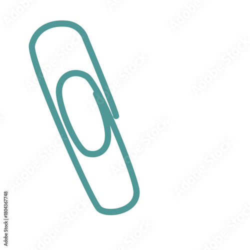 Green paperclip icon, useful for organizing school documents, office files, or educational presentation materials visually.