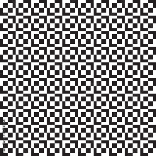Canvas-taulu rectangular geometric pattern, black and white vector illustration