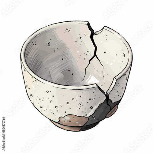 Fragile Beauty A Broken Bowl's Tale of Imperfection and Resilience in Art