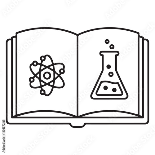 science and chemistry book line art