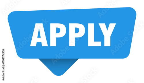 apply sticker. apply blue sign isolated on transpatent background