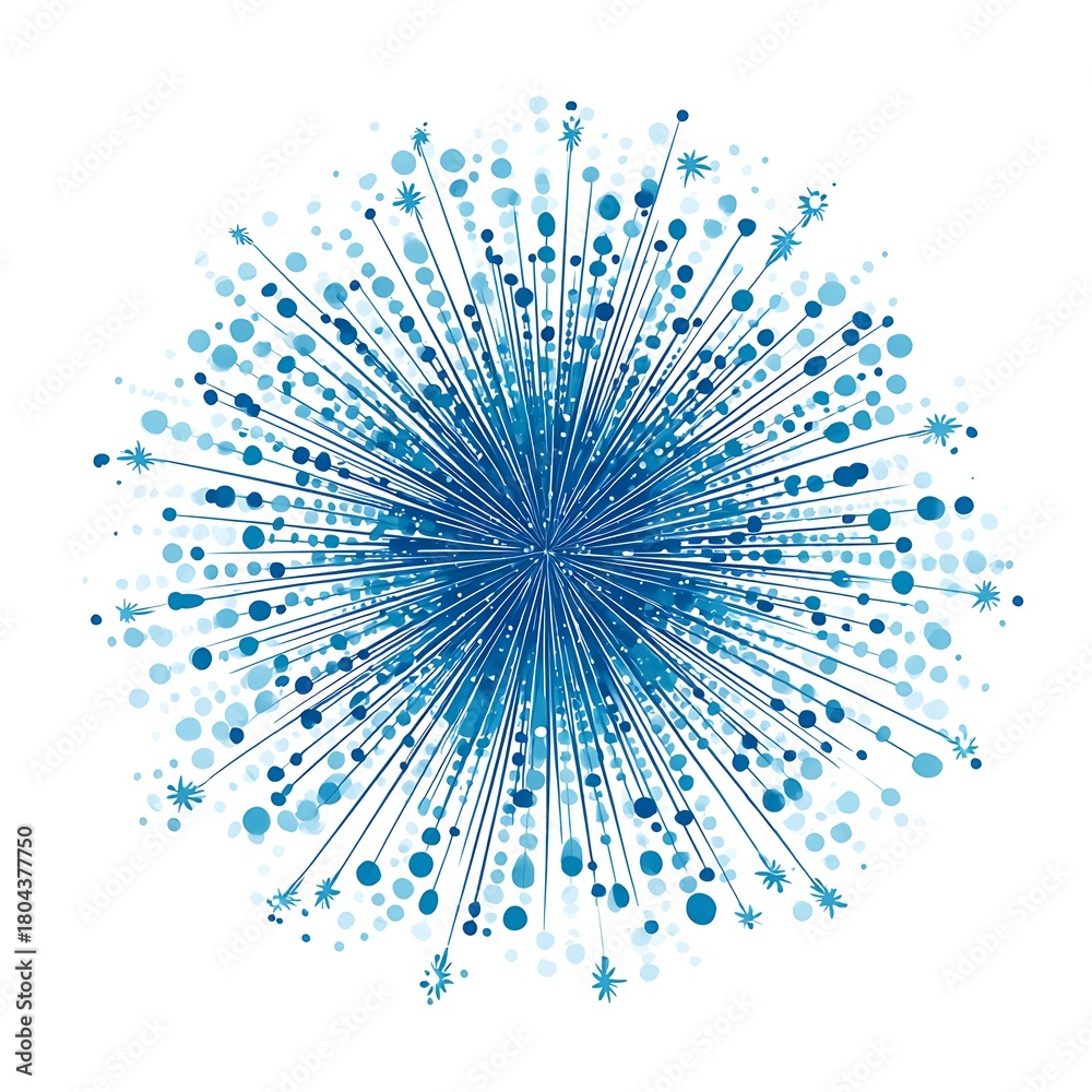 Obraz premium Abstract blue network connections exploding outward