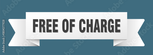 free of charge ribbon isolated on transparent background. free of charge ribbon