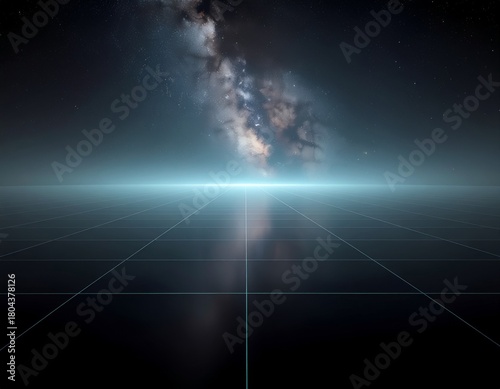 Abstract 3D Sparse Wireframe Grid Background Minimalist Tech Design