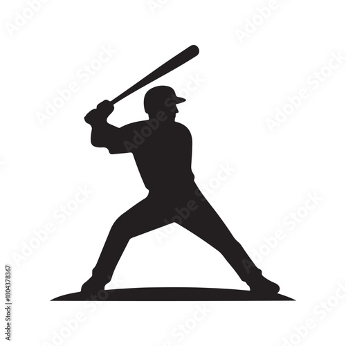 batter warming up vector silhouette clip art logo design illustration. abstract batter icon set collections