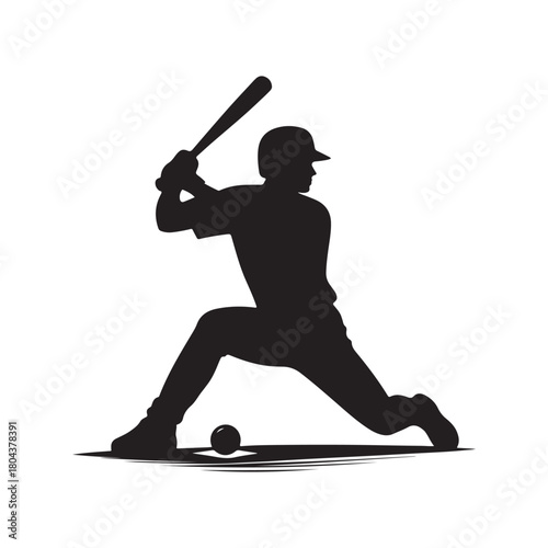 batter warming up vector silhouette clip art logo design illustration. abstract batter icon set collections