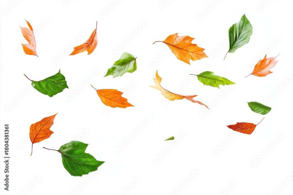 Obraz premium Colorful autumn leaves scattered beautifully.