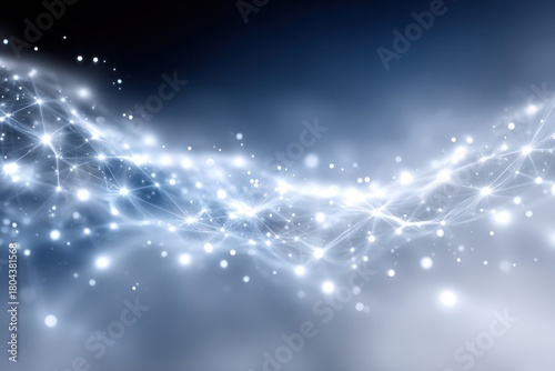 Luminous Serenity: A delicate dance of light in a gradient space, representing concepts like connectivity, data flow, and the ethereal beauty of innovation. 