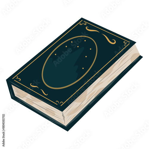 Antique closed book vector illustration. Vintage book drawing. Academic aesthetic. Hand drawn book lover art