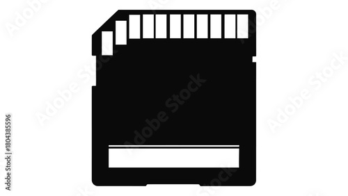 Digital data storage solution represented by a sleek, minimalistic sd memory card icon, symbolizing information saving