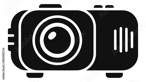 Mini portable beam projector icon projecting images and videos in a compact form for presentations and entertainment.